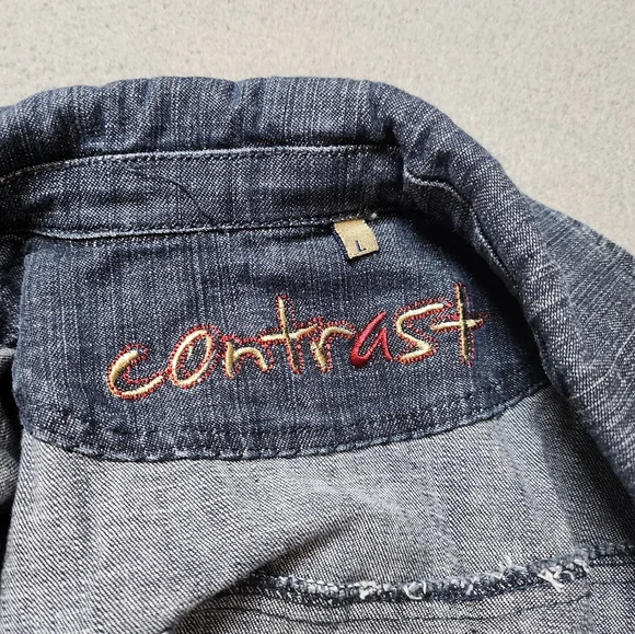 Denim Vest 90s Y2k Contrast Vest - Picture 5 of 7